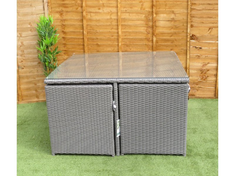 Tuscany Deluxe Cube Set in Grey Rattan
